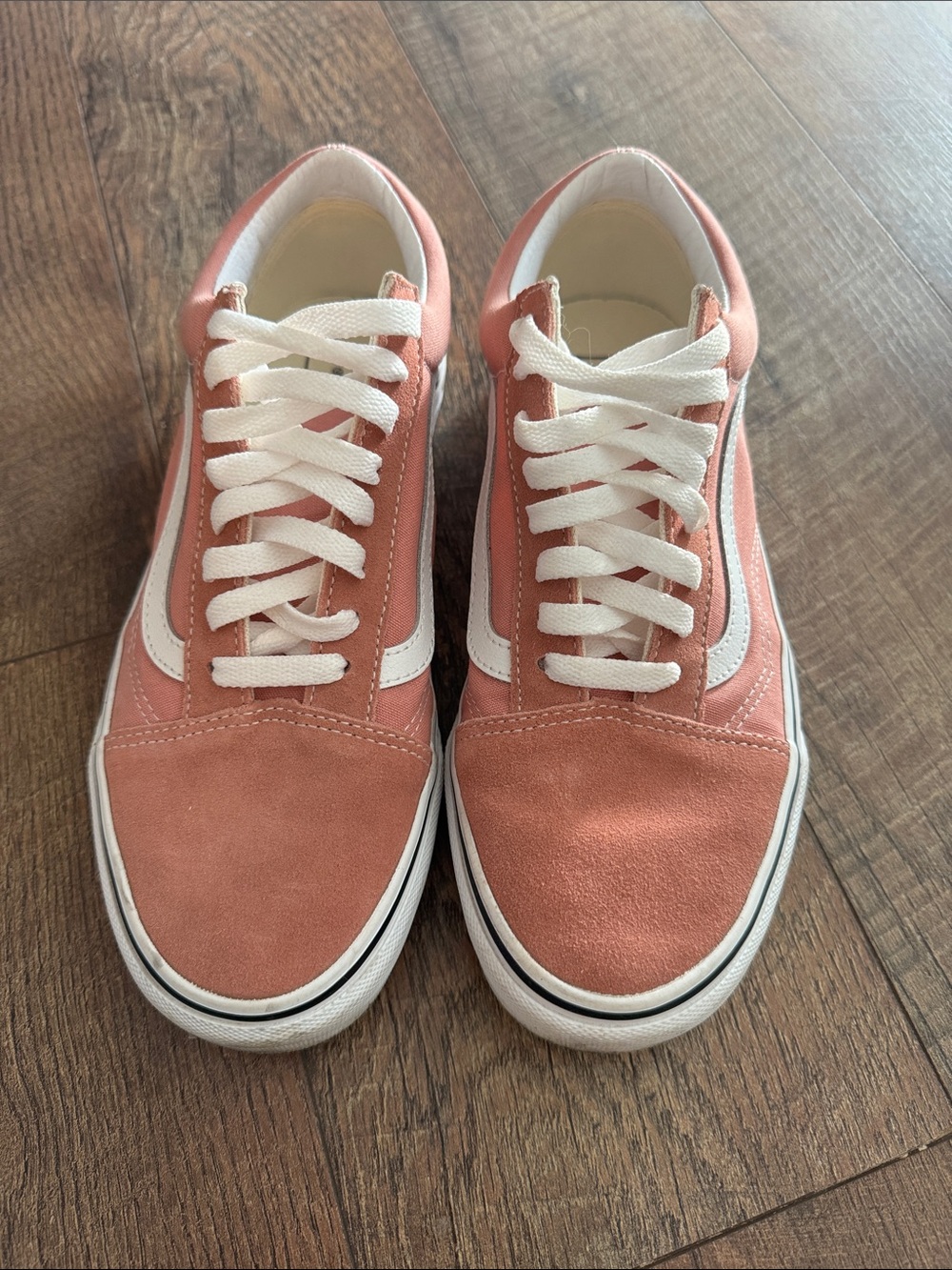 Vans Women’s Old Skool Sneakers in Dusty Rose and White